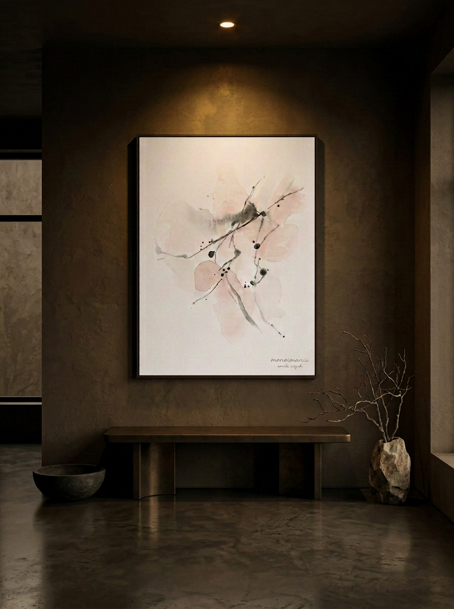 Monoimanii Original Diptych, Watercolour and ink on cotton paper, 2026, original work by Amela Aiiyah Zetterberg