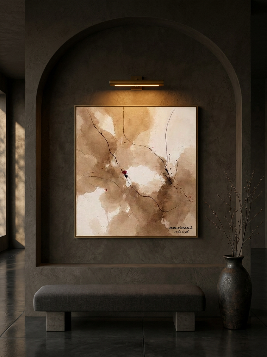 Mocha Silence, Pigment on canvas, 2026, original work by Amela Aiiyah Zetterberg