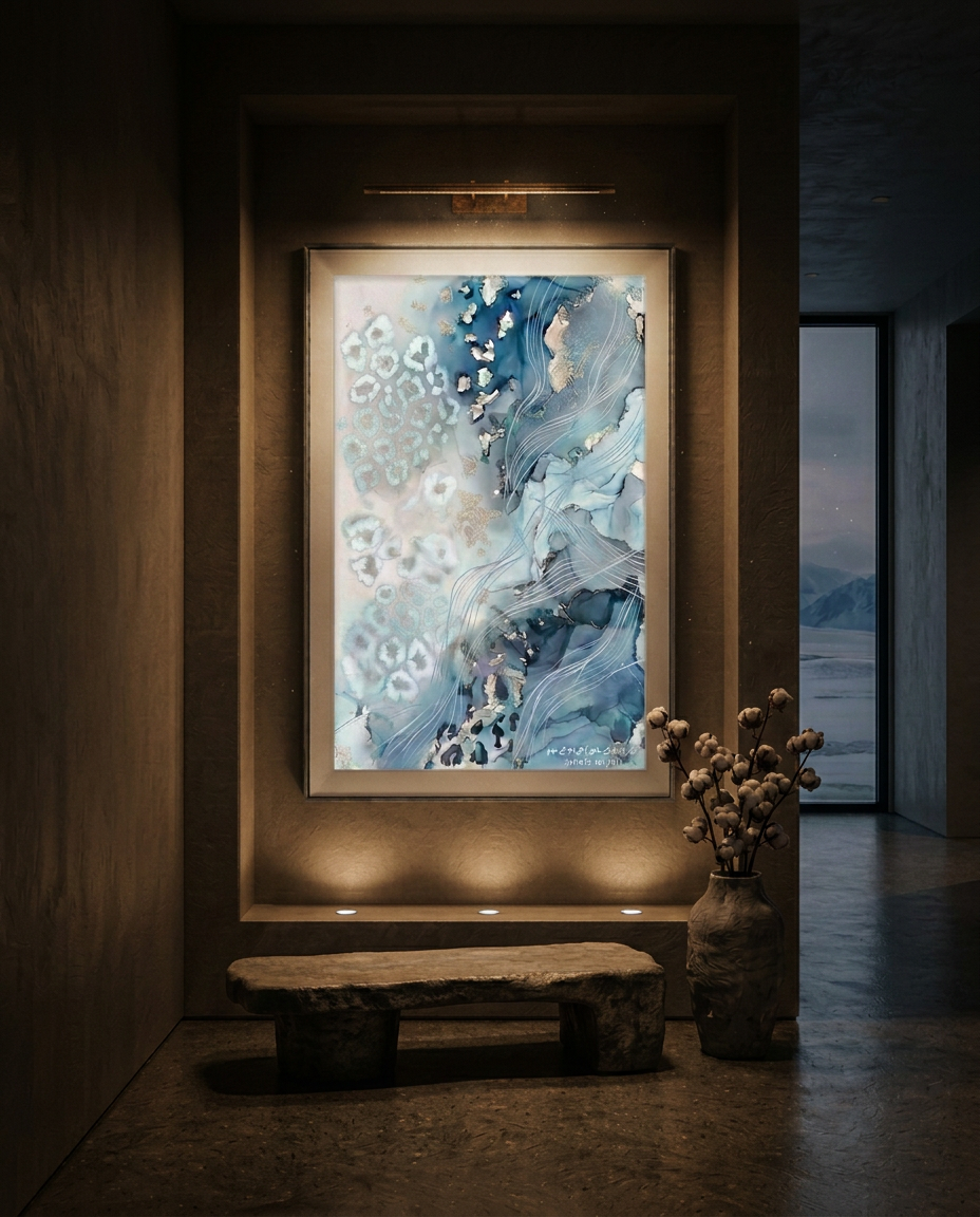 Northern Breath, Pigment on canvas, 2026, original work by Amela Aiiyah Zetterberg